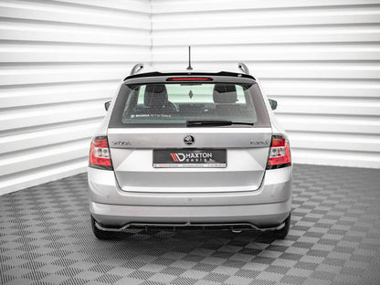 Maxton Design Skoda Fabia Combi MK3 (2014-2019) Central Rear Splitter (vertical Bars)