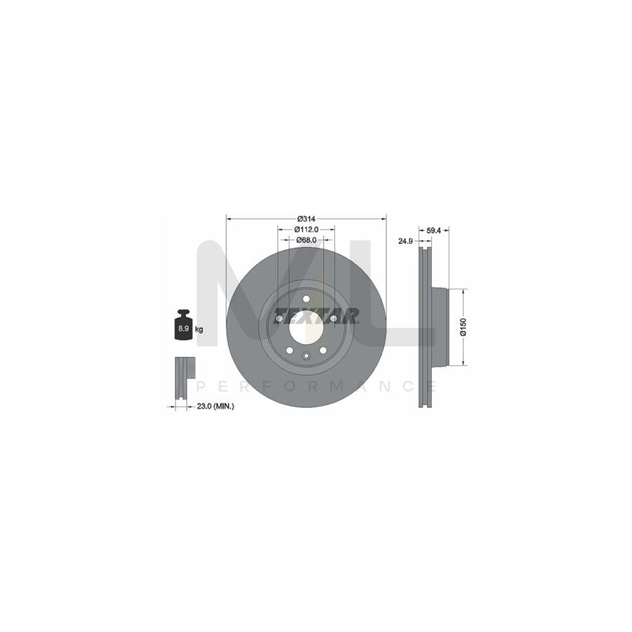 TEXTAR 92132200 Brake Disc for AUDI A6 Externally Vented, without wheel hub, without wheel studs | ML Performance Car Parts