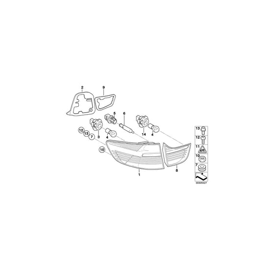 Genuine BMW 63217276400 E71 E72 Gasket, Rear Light, Trunk Lid, Right (Inc. X6) | ML Performance US Car Parts