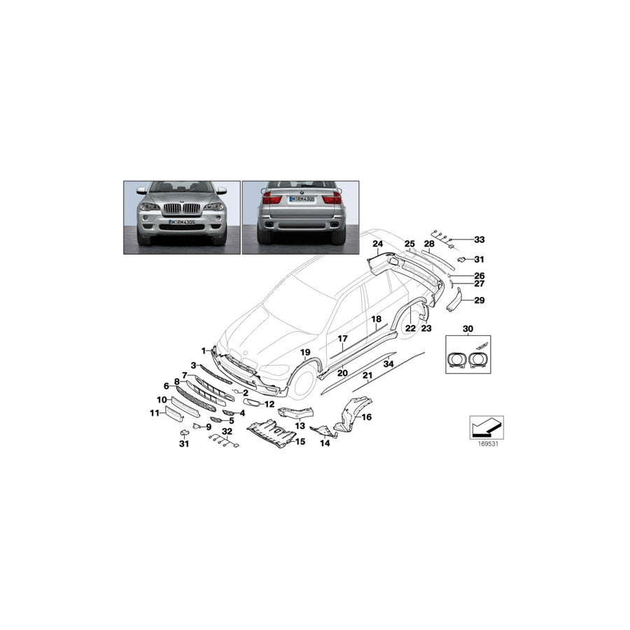Genuine BMW 51748037139 E70 Air Brake Channel Left M (Inc. X5) | ML Performance US Car Parts
