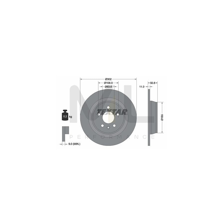 TEXTAR 92159300 Brake Disc Solid, without wheel hub, without wheel studs | ML Performance Car Parts