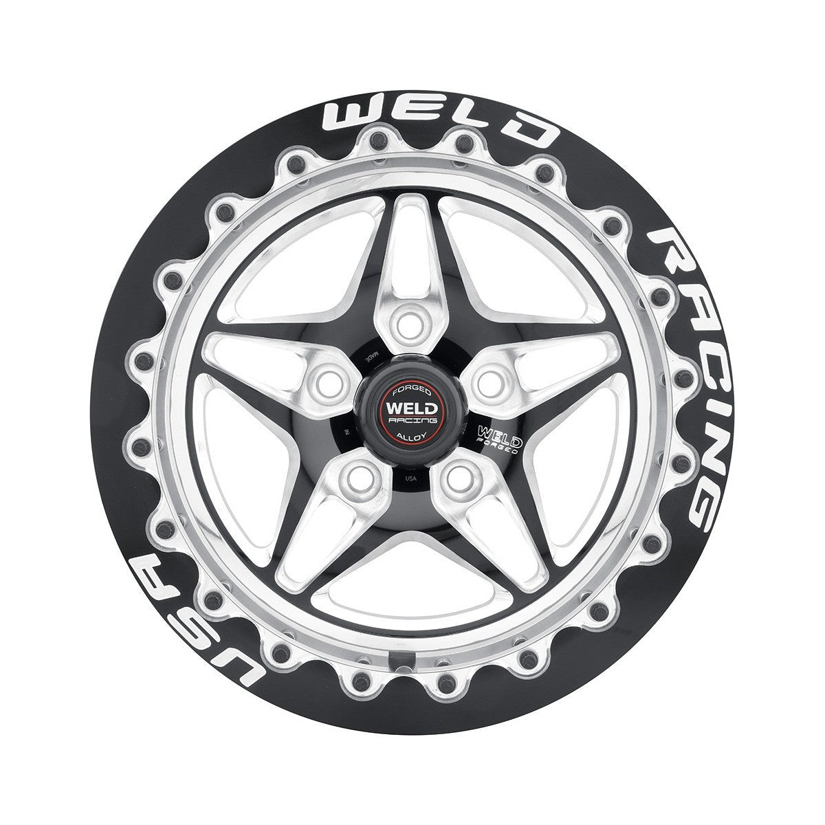 Weld 81LP7100A80G S81 Beadlock Wheel 17x10 5x4.5 ET64 BS8 Polished Center - Polished Shell