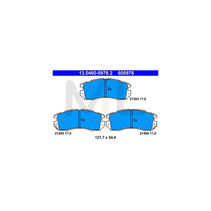 ATE 13.0460-5978.2 Brake pad set with acoustic wear warning