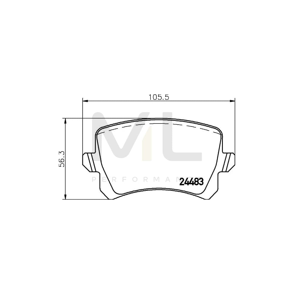 Hella 8DB 355 025-341 Brake Pad Set Not Prepared For Wear Indicator, With Brake Caliper Screws, With Accessories