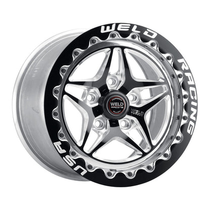 Weld 81LP7100A80G S81 Beadlock Wheel 17x10 5x4.5 ET64 BS8 Polished Center - Polished Shell