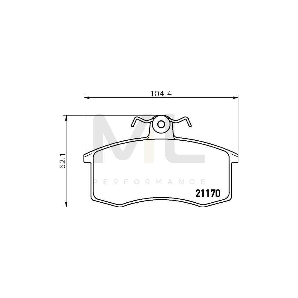 Hella 8DB 355 017-731 Brake Pad Set Excl. Wear Warning Contact, With Brake Caliper Screws