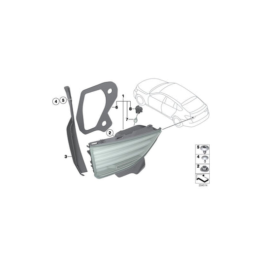 Genuine BMW 63217224229 F07 Tail Light Finisher, Trunk Lid, Left (Inc. 550iX 4.0, 535i & 520d) | ML Performance US Car Parts