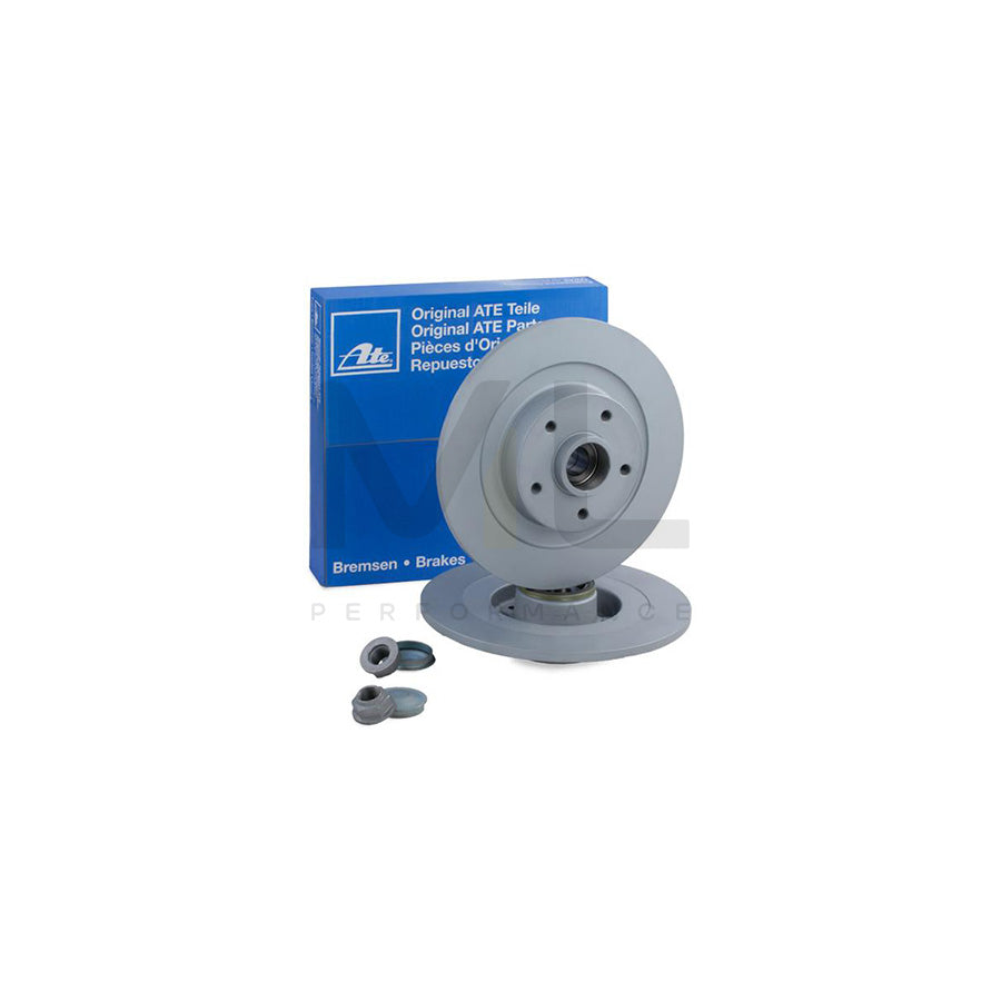 ATE 24.0111-0173.2 Brake Disc Solid, Coated, with ABS sensor ring, with wheel bearing  - 1 piece