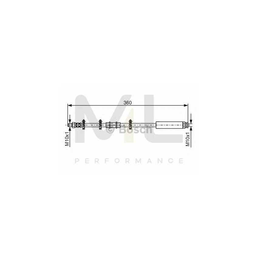 BOSCH 1 987 476 630 Brake Hose 360mm | ML Performance Car Parts