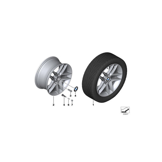 Genuine BMW 36116858734 E82 E87 E81 Gloss-Turned Light Alloy Rim 8,5JX18 ET:52 (Inc. 116i 2.0, 123d & 135i) | ML Performance US Car Parts