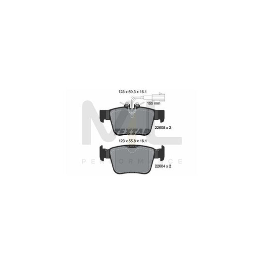 TEXTAR 2260501 Brake pad set with integrated wear warning contact | ML Performance Car Parts