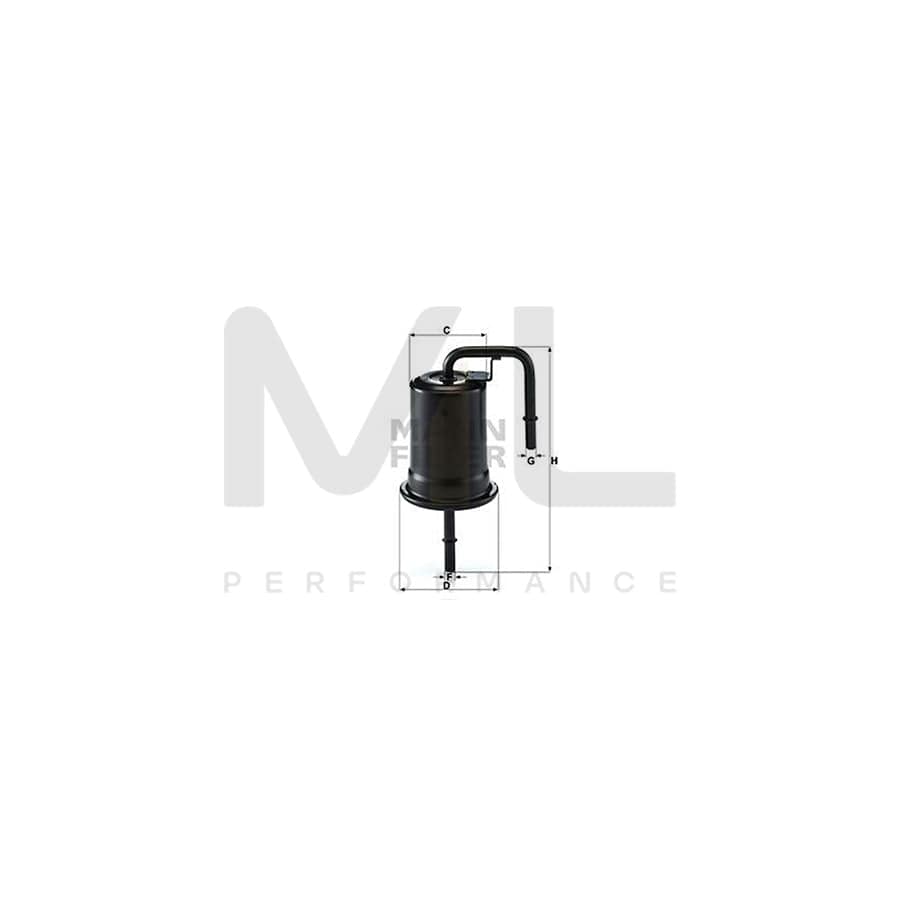 MANN-FILTER WK 614/45 Fuel filter for MAZDA MX-5 II (NB) In-Line Filter