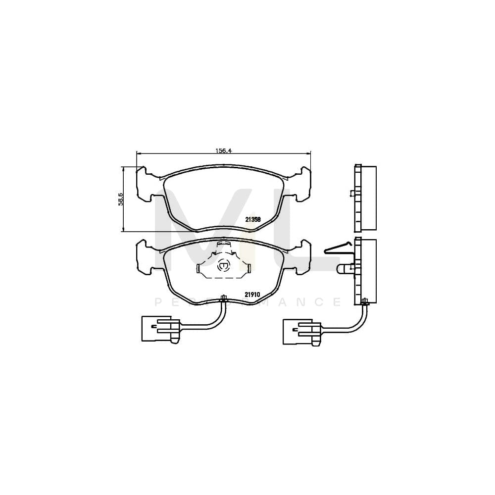 Hella 8DB 355 007-991 Brake Pad Set With Integrated Wear Warning Contact