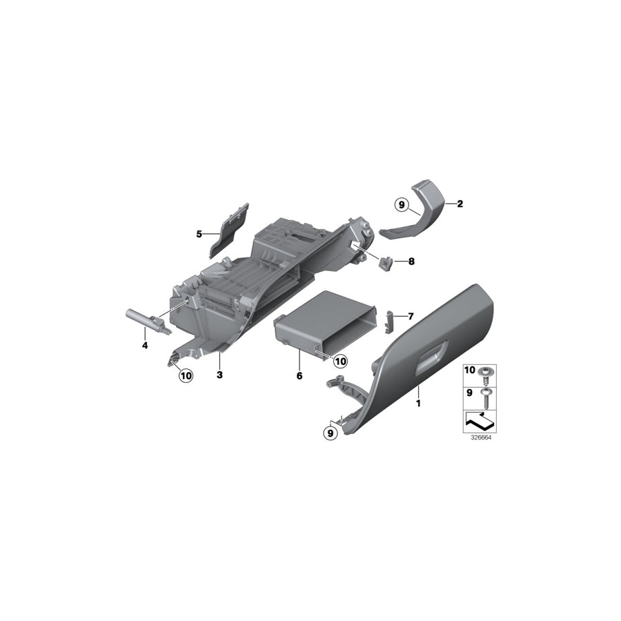 Genuine BMW 51169218974 F13 F06 F12 Glove Box Lid ELFENBEINWEISS (Inc. 650iX 4.4, 640iX & 640i) | ML Performance US Car Parts