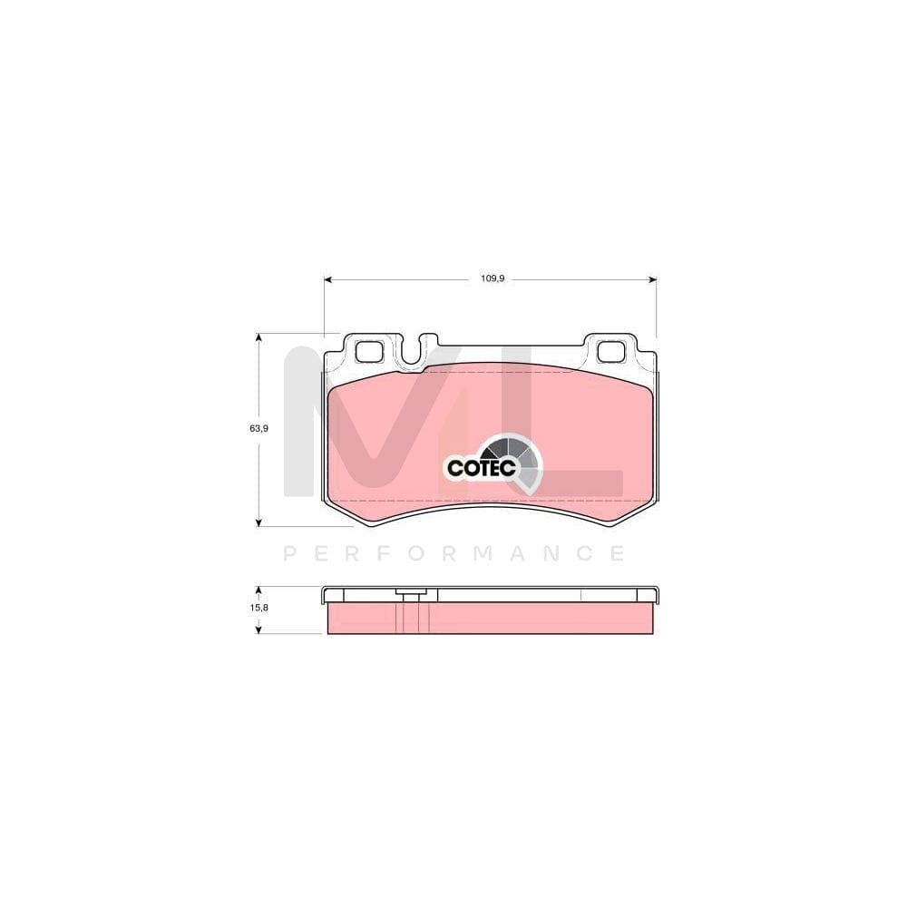 TRW Cotec Gdb1544 Brake Pad Set Prepared For Wear Indicator | ML Performance Car Parts