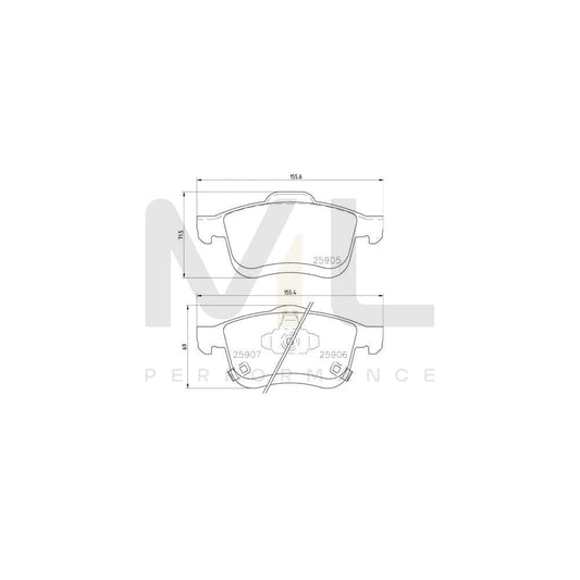 Brembo P 23 167 Brake Pad Set For Fiat 500L (351, 352) With Acoustic Wear Warning | ML Performance Car Parts