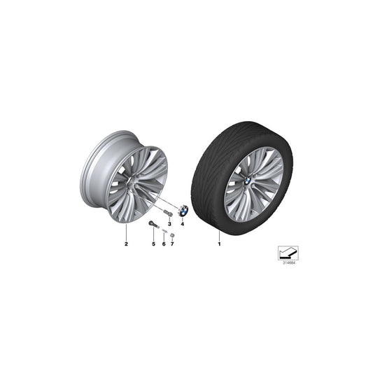 Genuine BMW 36116857675 F01 F04 F07 Gloss-Turned Light Alloy Rim 8,5JX19 ET:25 (Inc. Hybrid 7L, 535dX & 740d) | ML Performance US Car Parts