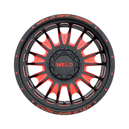 Weld W12200082476 Scorch W122 Wheel 20x10 8x165.1 ET-18 BS4.76 Gloss Black Milll Red
