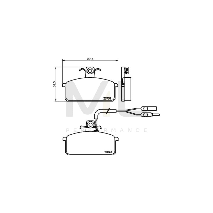 TEXTAR 2070802 Brake pad set with integrated wear warning contact, with brake caliper screws | ML Performance Car Parts