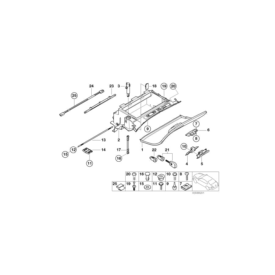 Genuine BMW 51168262570 E46 Glove Box Catch (Inc. 330Ci, 325Ci & 320Ci) | ML Performance US Car Parts