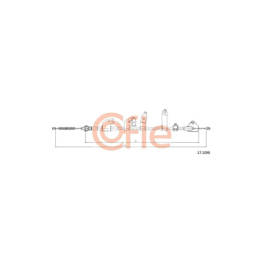 Cofle 92.17.1098 Hand Brake Cable for Toyota Verso (Ar20)