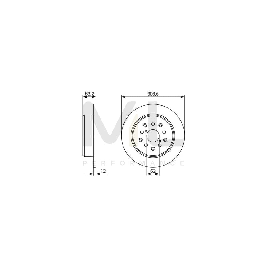 BOSCH 0 986 479 339 Brake Disc Solid, Oiled | ML Performance Car Parts