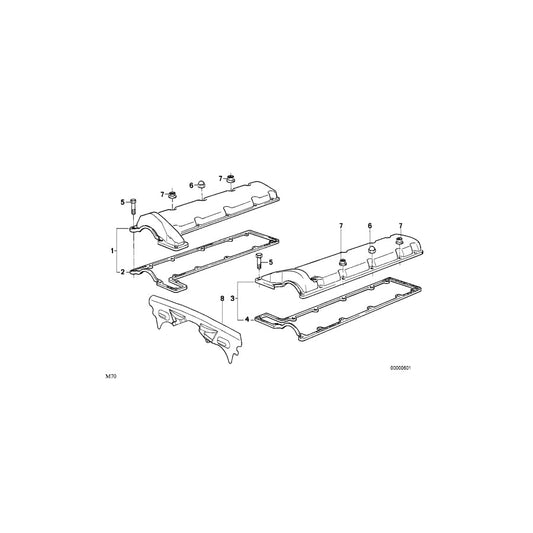 Genuine BMW 11121725808 E32 E31 Rocker Box Cover Right (Inc. 850CSi, 750iL & 750i) | ML Performance US Car Parts