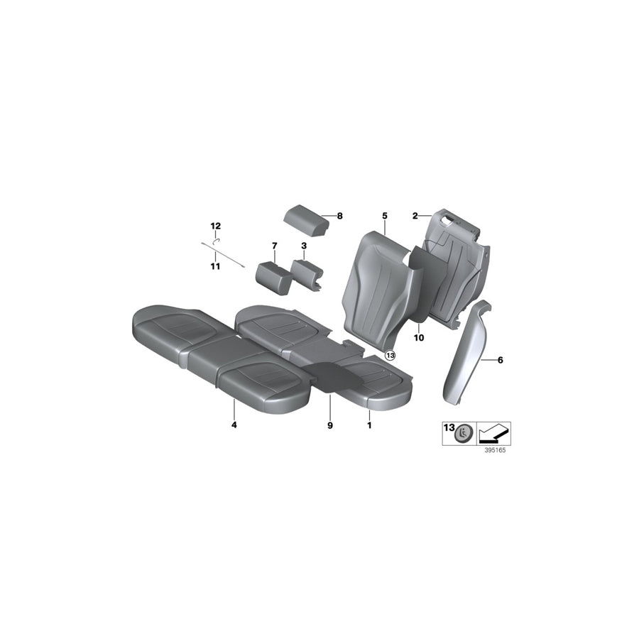 Genuine BMW 52207480239 F15 Cover, Basic Backrest, Leather, Left SCHWARZ (Inc. X5) | ML Performance US Car Parts