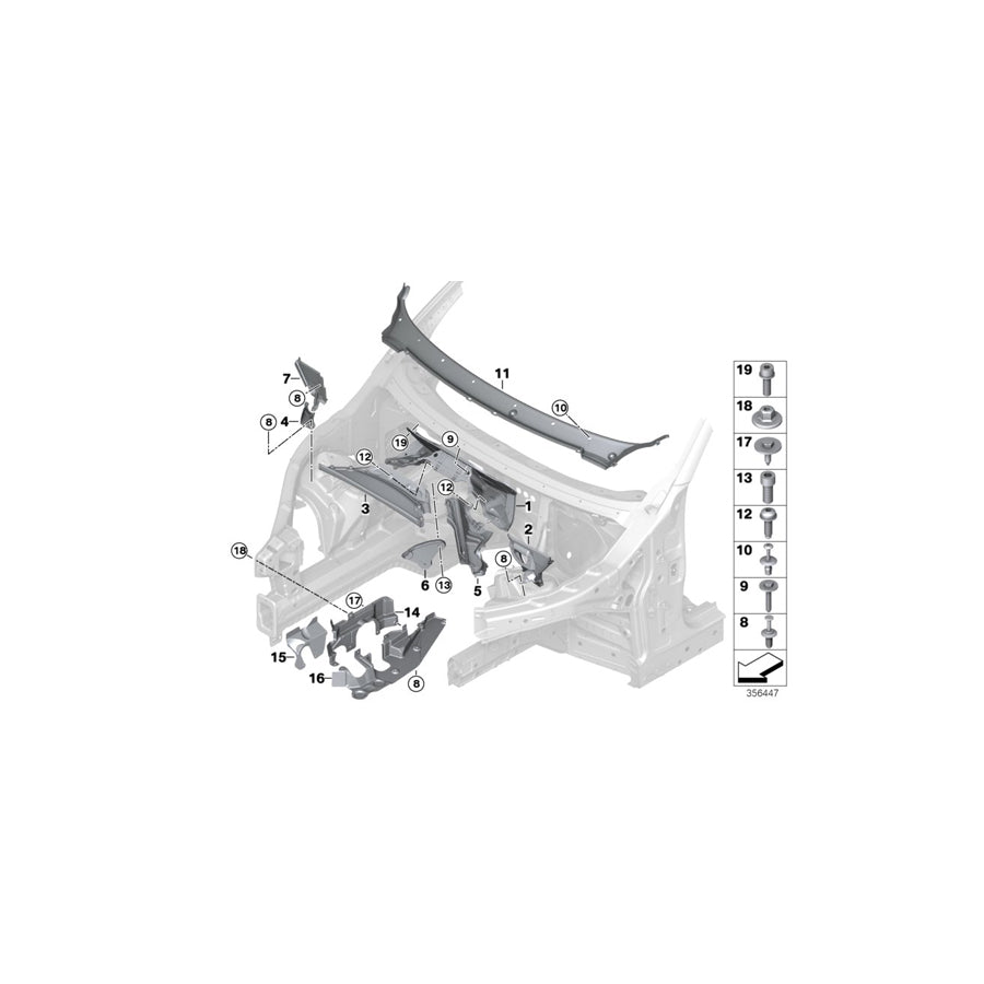 Genuine BMW 51757343651 F15 Cover, Steering Gear, Bottom Left (Inc. X5) | ML Performance US Car Parts