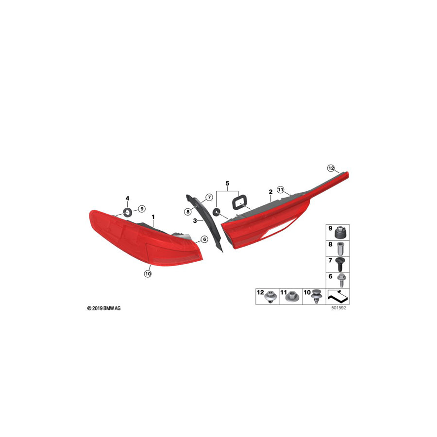 Genuine BMW 63217465472 F44 Rear Light In Trunk Lid, Right (Inc. 228iX & M235iX) | ML Performance US Car Parts