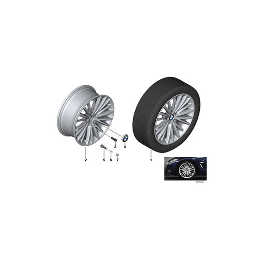 Genuine BMW 36116856219 F33 F36 F30 Gloss-Turned Light Alloy Rim 8,5JX19 ET:47 (Inc. 316i, 335dX & 425d) | ML Performance US Car Parts