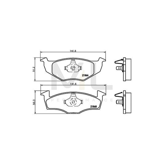 Hella 8DB 355 007-911 Brake Pad Set Not Prepared For Wear Indicator