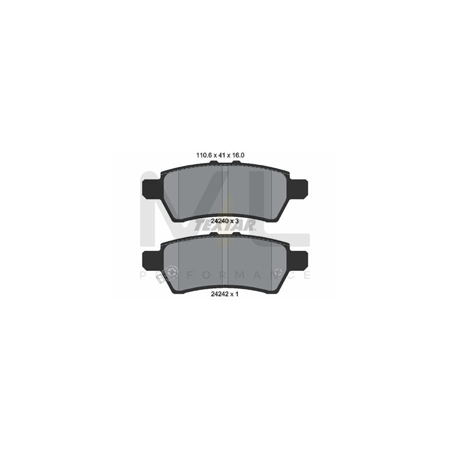TEXTAR 2424001 Brake pad set with acoustic wear warning | ML Performance Car Parts