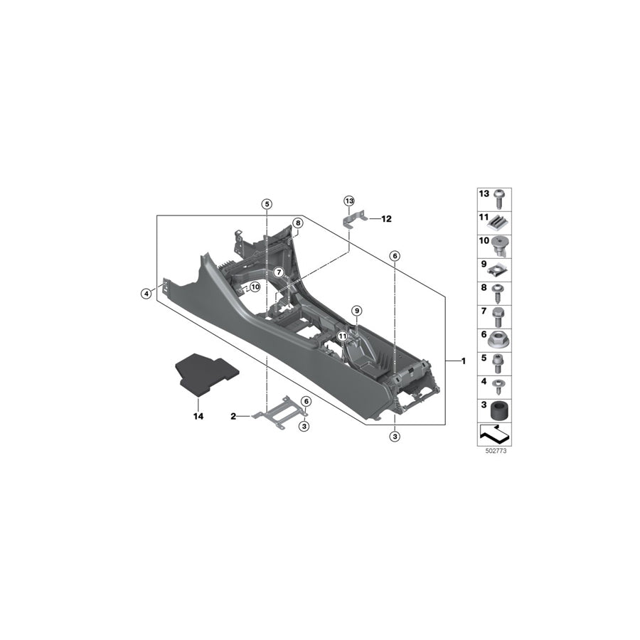 Genuine BMW 51166996349 G16 G14 G15 Center Console NACHTBLAU (Inc. M850iX, 840i & 840iX) | ML Performance US