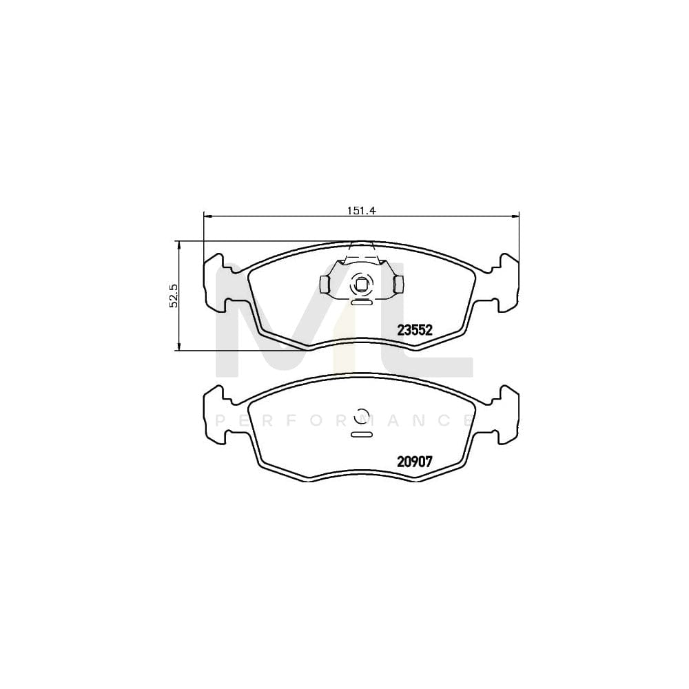 Hella 8DB 355 009-131 Brake Pad Set Not Prepared For Wear Indicator