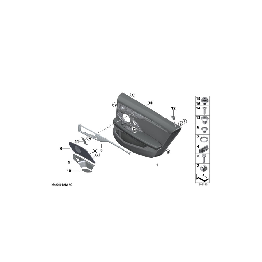 Genuine BMW 51429872033 G16 Door Trim Panel, Rear, Left COGNAC (Inc. 840iX, 840dX & M850iX) | ML Performance US Car Parts