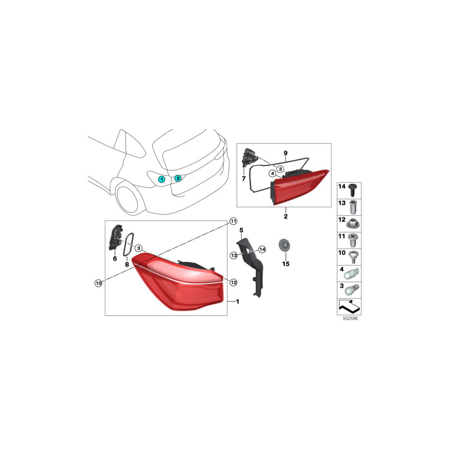 Genuine BMW 63217456407 F48 Bulb Socket, Rear Light Side Panel (Inc. X1 20dX, X1 20d & X1 20i) | ML Performance US Car Parts