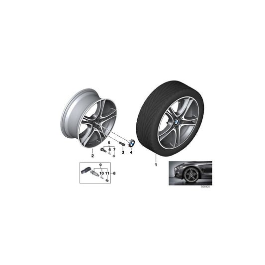 Genuine BMW 36116855092 F40 F45 F46 Gloss-Turned Light Alloy Rim 8JX18 ET:57 (Inc. 116d, 220dX & 225xe) | ML Performance US Car Parts
