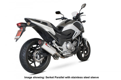 Scorpion RHA155CEO Honda Serket Parallel Slip-On - Carbon Fibre Sleeve (NC700 S / NC700 X) | ML Performance US US