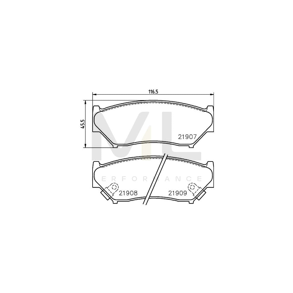 Hella 8DB 355 016-911 Brake Pad Set With Acoustic Wear Warning
