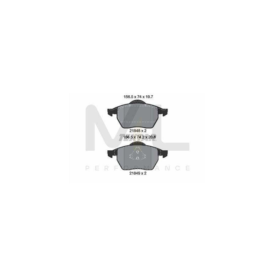 TEXTAR 2184802 Brake pad set not prepared for wear indicator | ML Performance Car Parts
