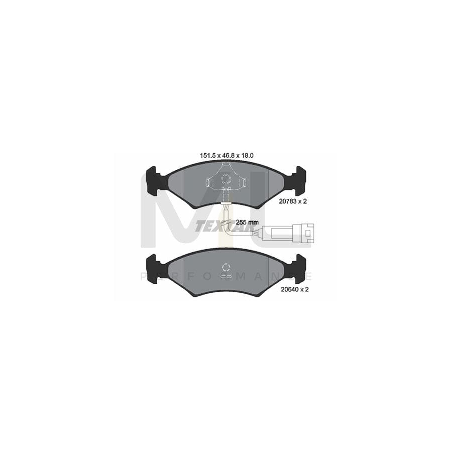 TEXTAR 2078302 Brake pad set with integrated wear warning contact | ML Performance Car Parts
