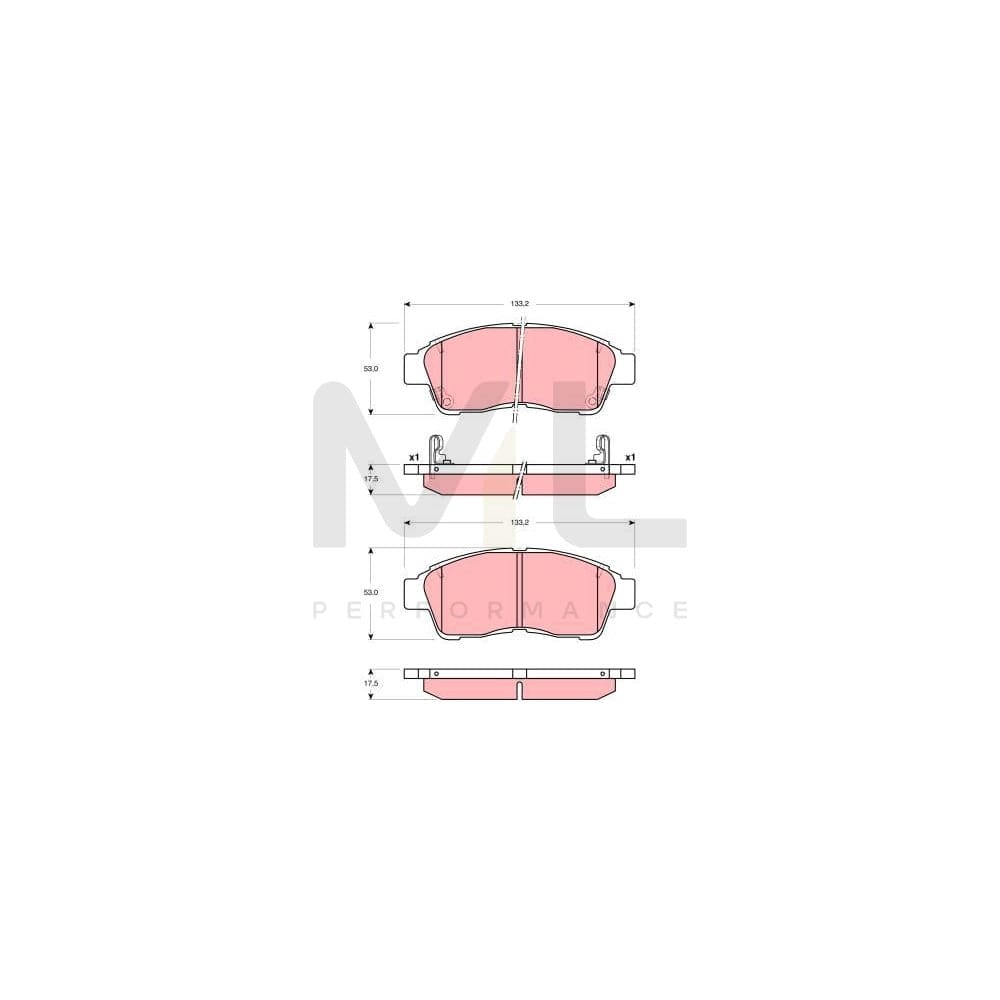 TRW Gdb3300 Brake Pad Set With Acoustic Wear Warning | ML Performance Car Parts