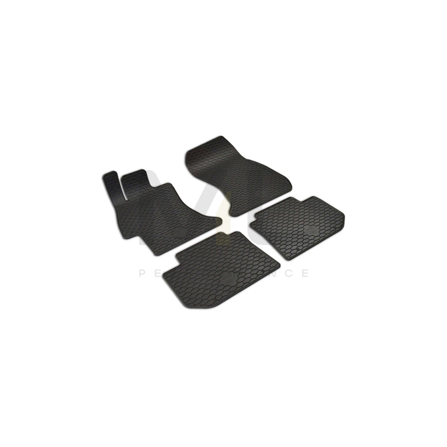 WALSER RubberLine 50849 Floor mat set Elastomer, Front and Rear, Quantity: 4, Black