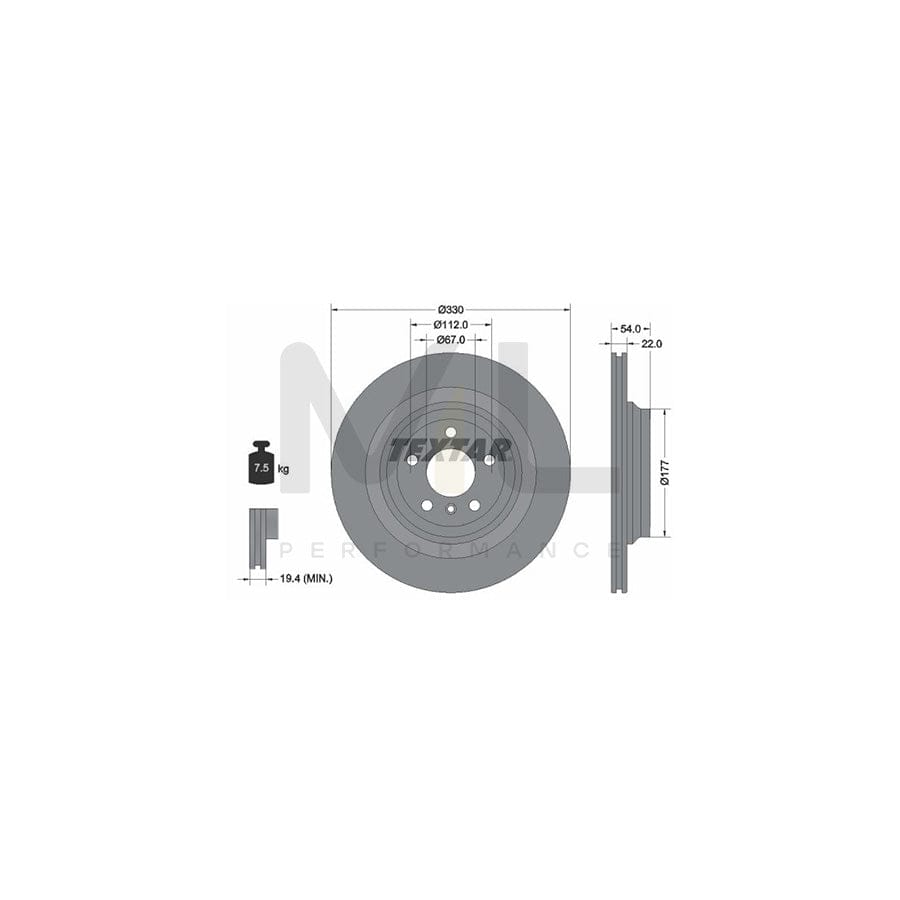 TEXTAR PRO+ 92273505 Brake Disc Internally Vented, Coated, High-carbon, without wheel hub, without wheel studs | ML Performance Car Parts