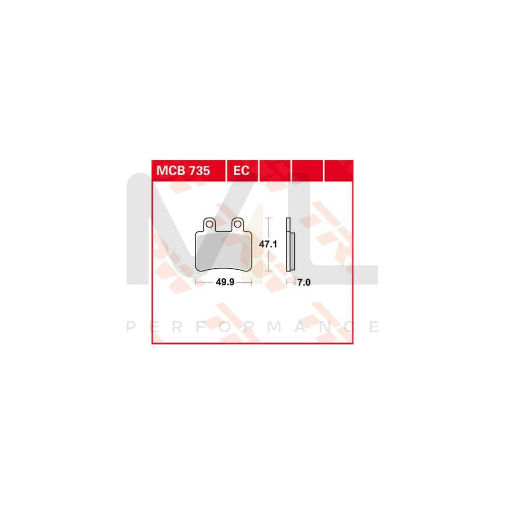 TRW Organic Low Budget Mcb735Ec Brake Pad Set | ML Performance Car Parts