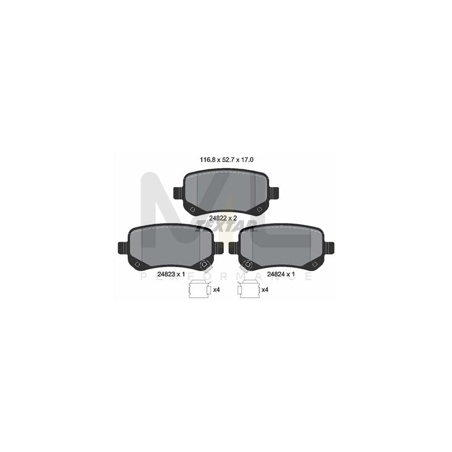 TEXTAR 2482201 Brake pad set with acoustic wear warning | ML Performance Car Parts