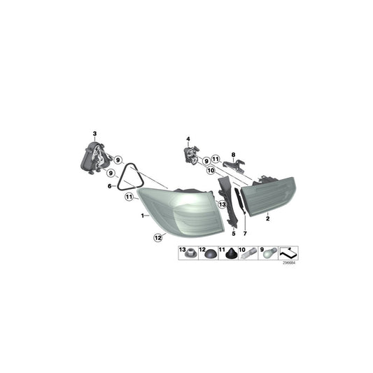 Genuine BMW 63217399739 F31 Tail Light Finisher, Left (Inc. 328dX, 325d & 320dX) | ML Performance US Car Parts