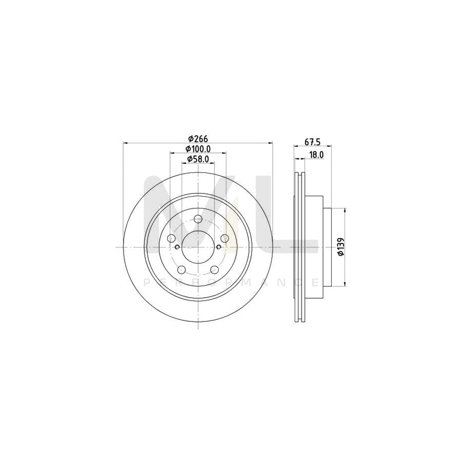 HELLA 8DD 355 112-341 Brake Disc for SUBARU IMPREZA Internally Vented, without wheel hub, without wheel studs