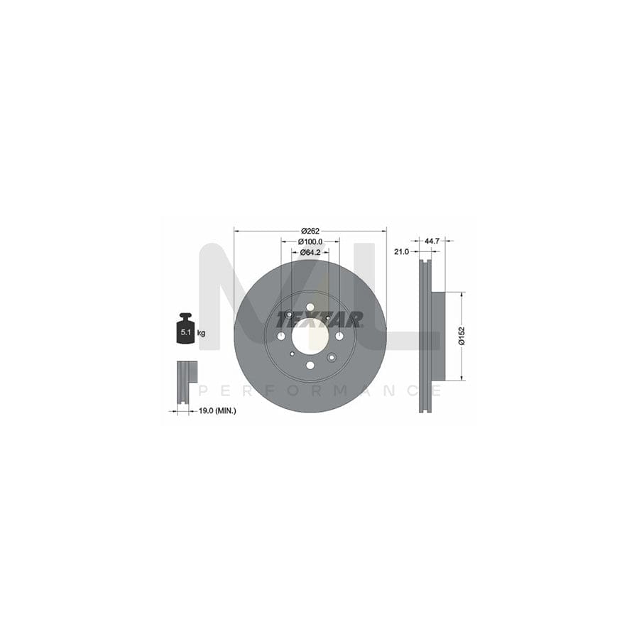 TEXTAR 92060900 Brake Disc Internally Vented, without wheel hub, without wheel studs | ML Performance Car Parts